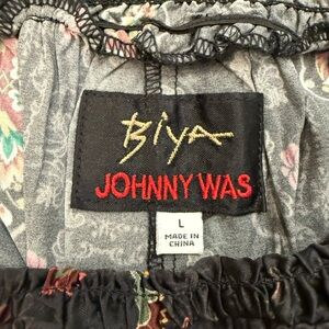 Johnny Was Womens Floral Pants - Black and Pink. Large